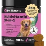 10-in-1 Dog Multivitamin Supplement | Glucosamine, Probiotics & Omega-3 | 90 Peanut Butter Chews