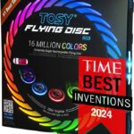 TOSY Rechargeable LED Flying Disc 175g | RGB Light Up Waterproof Frisbee for Kids & Adults