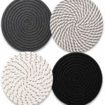 7-Inch Heat Resistant Trivets for Hot Dishes | 4-Piece Kitchen Hot Pad & Pot Holder Set