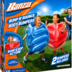 BANZAI Bump N' Bounce Body Bumpers | Inflatable Bumper Game Set with 2 Cushions (Red & Blue)